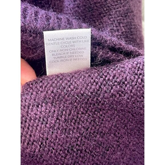 CJ BANKS Open Front Cardigan Dark Purple Stretch Knit 2X Plus Oversized pockets - Picture 3 of 5